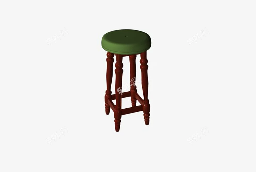 Sleek Bar Stool 3D model image 1