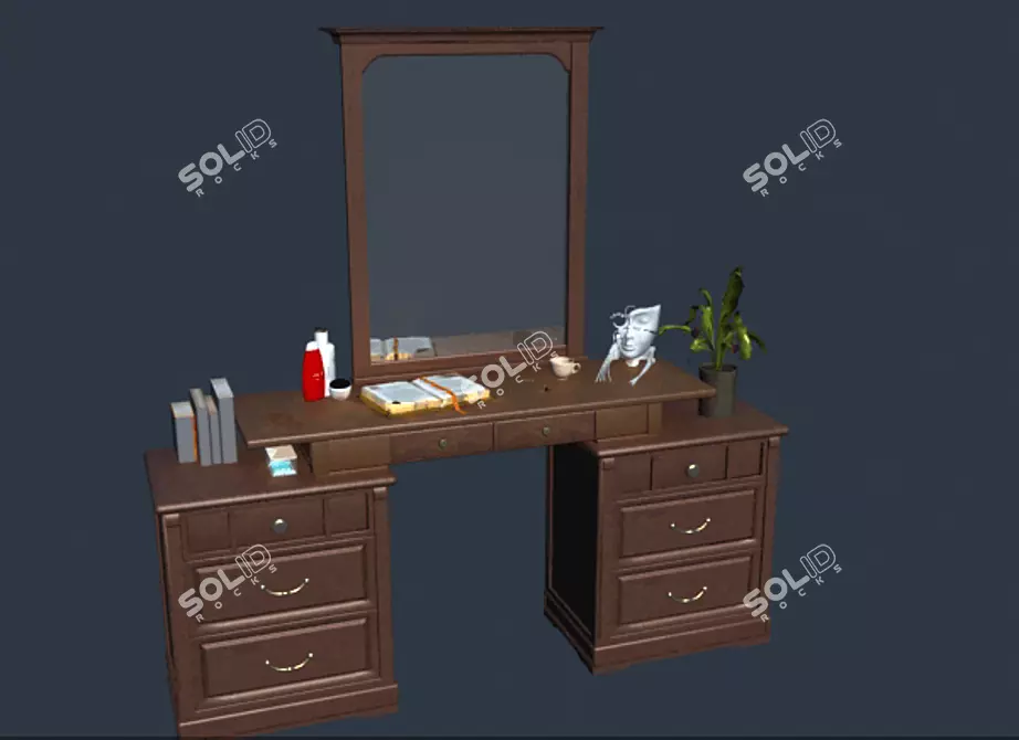 Textured Floor Mirror 3D model image 1