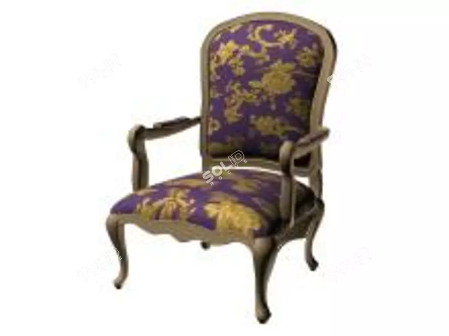 Baroque Armchair: Classic Elegance 3D model image 1