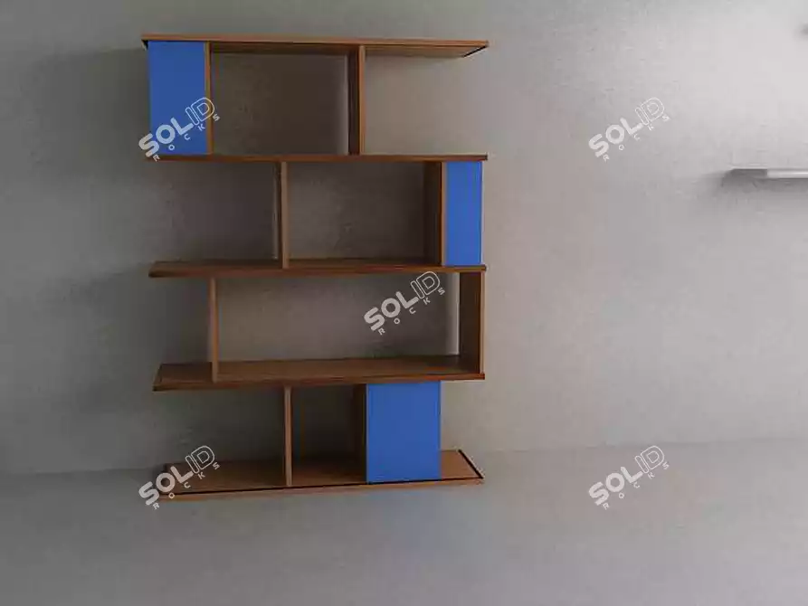  Versatile Wooden Bookcase 3D model image 1