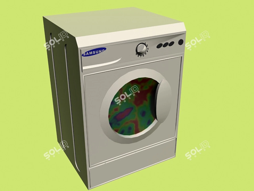 Efficient Washing Machine: Optimal Performance, Quick Results 3D model image 1