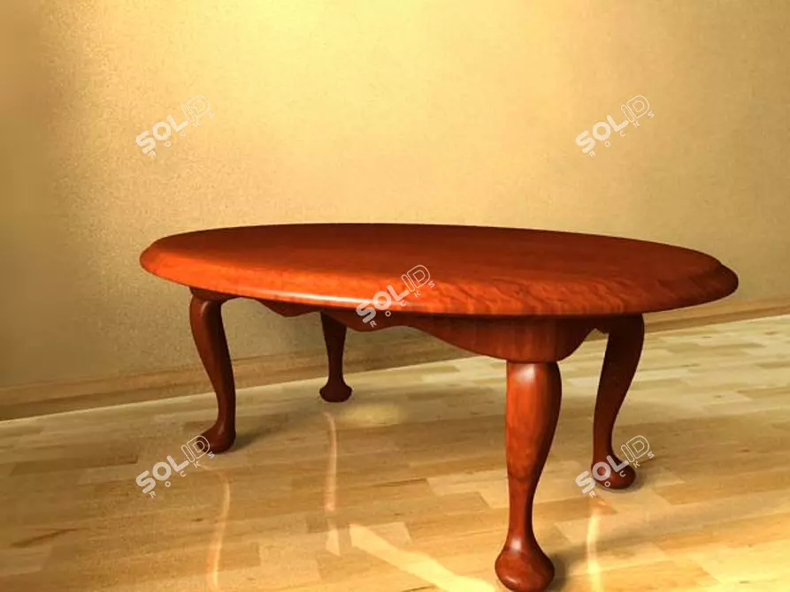 Natural Walnut Coffee Table 3D model image 1