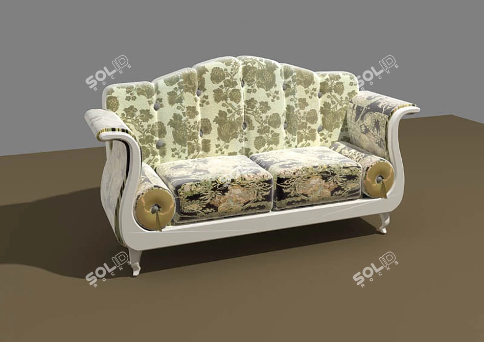 Baroque Style Sofa | Luxurious and Elegant 3D model image 1