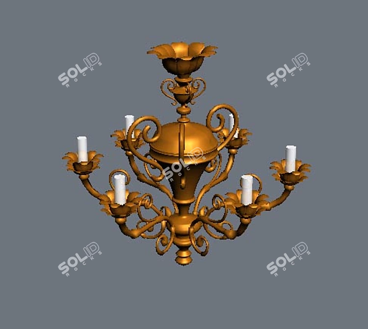 Elegant Candle Chandelier 3D model image 1