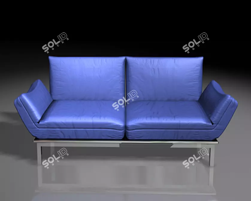 Modern Leather Sofa 3D model image 1