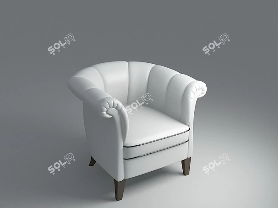 Cozy Single Armchair 3D model image 1