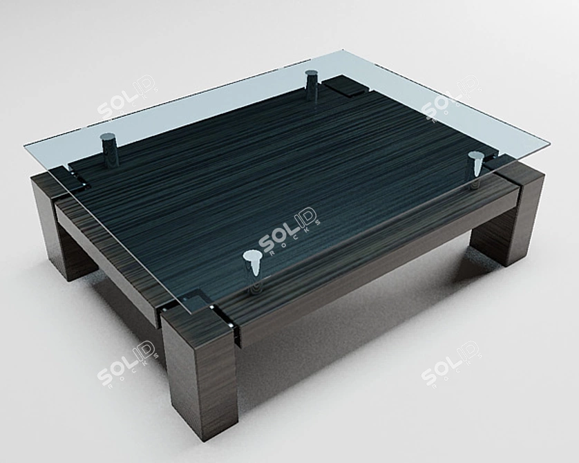 Sleek Glass Coffee Table 3D model image 1