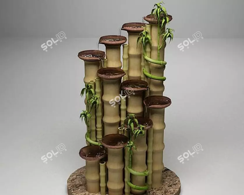 Bamboo Bliss: Decorative Fountain 3D model image 1