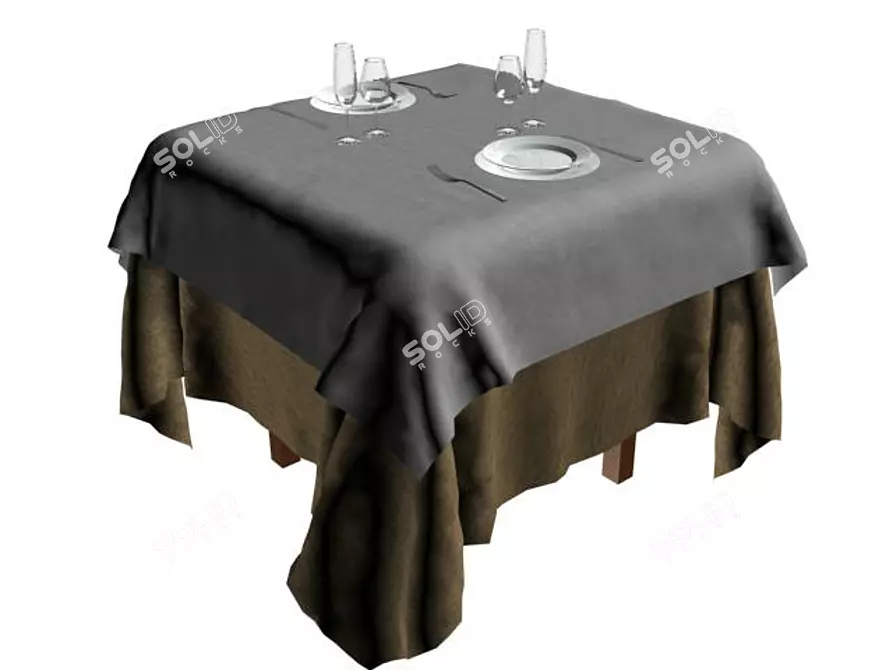 Classic Table Setting 3D model image 1