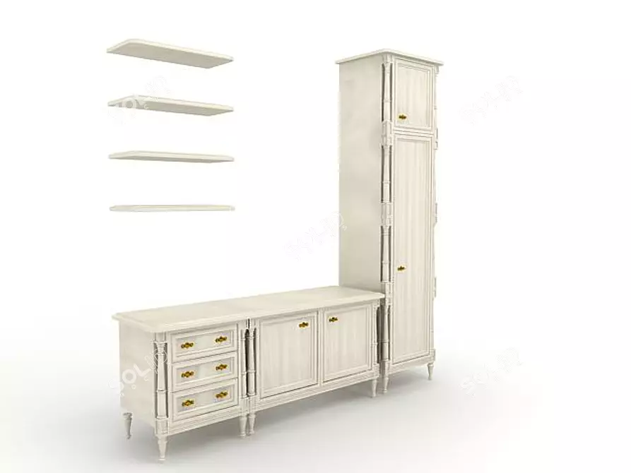 Classic TV Cabinet - Profi Exclusive 3D model image 1