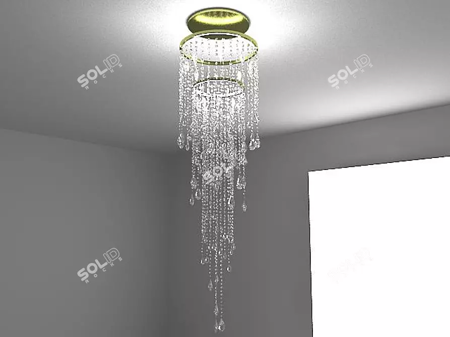 Glimmering Crystal Chandelier 3D model image 1