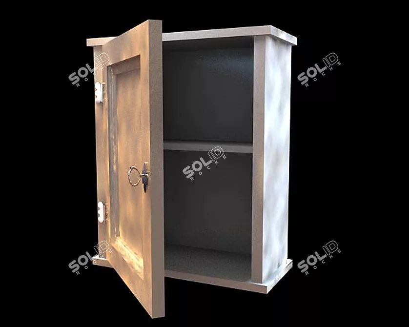 Chrome Handled Cabinet 3D model image 1