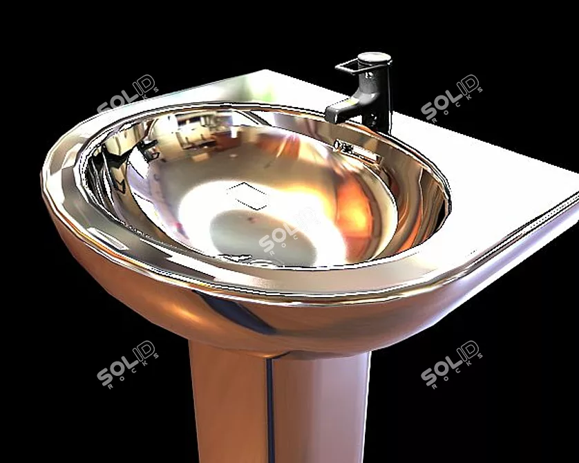 Elegant Bathroom Sink 3D model image 1