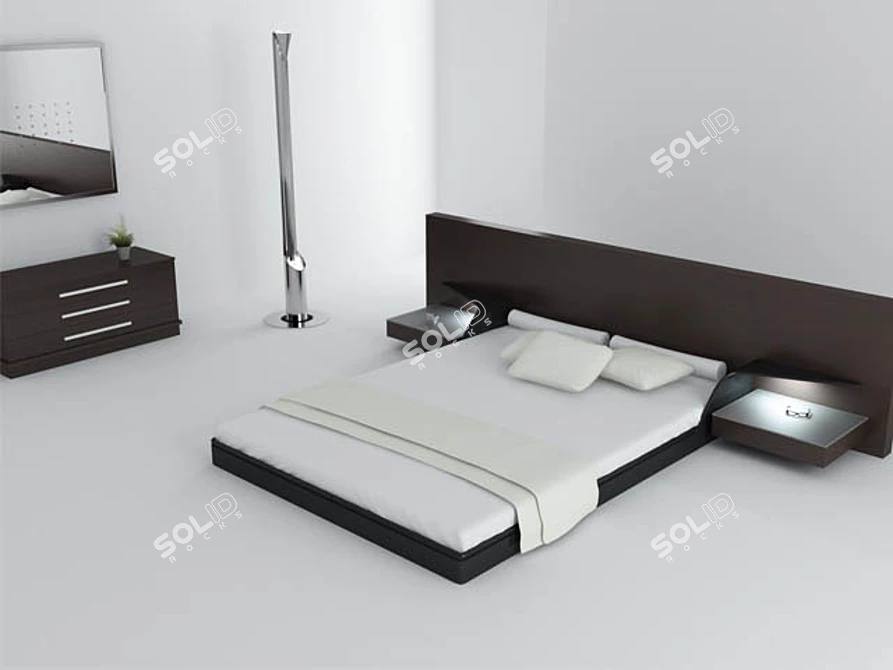 Elegant Angelo Bedroom Set 3D model image 1