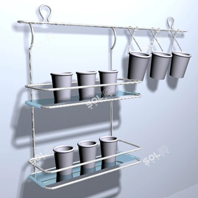 Title: Forged Hanging Cups 3D model image 1