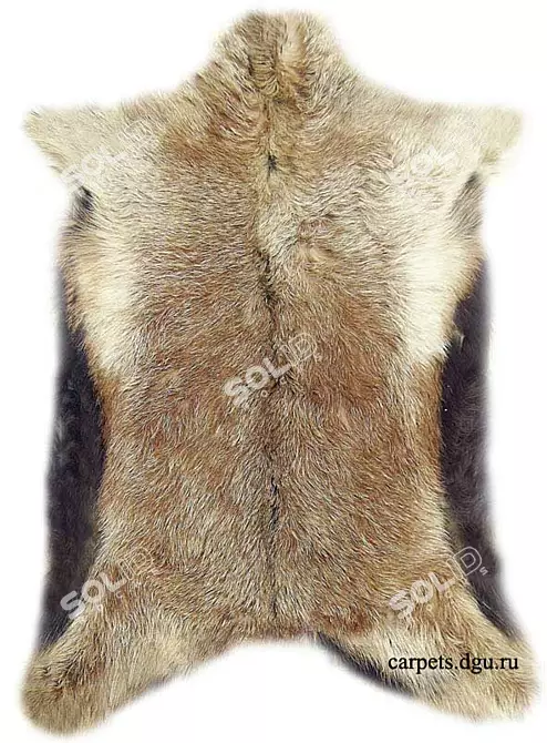 Russian Chic Fur Rug 3D model image 1