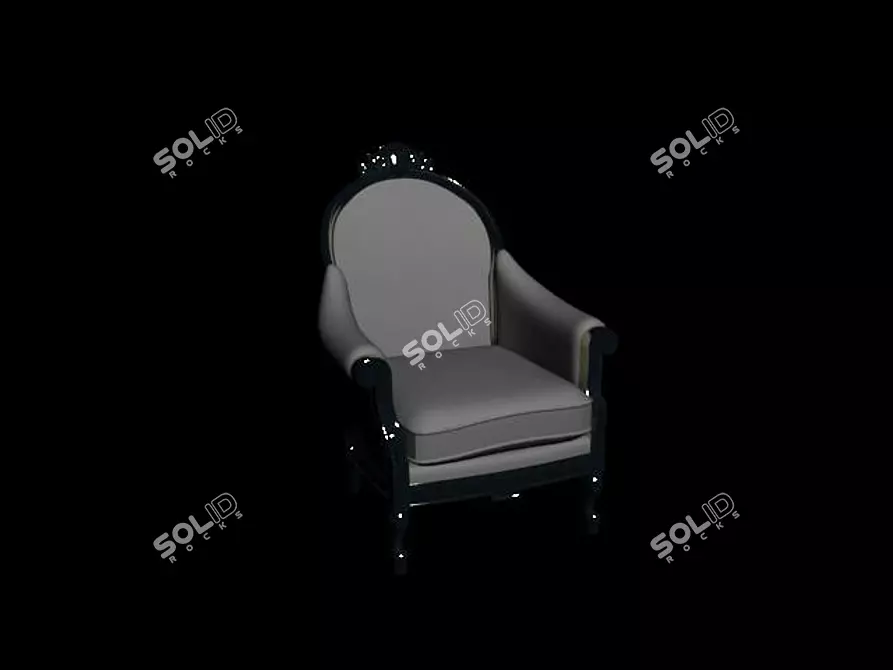 Classic Style Chair with Intricate Ornament 3D model image 1