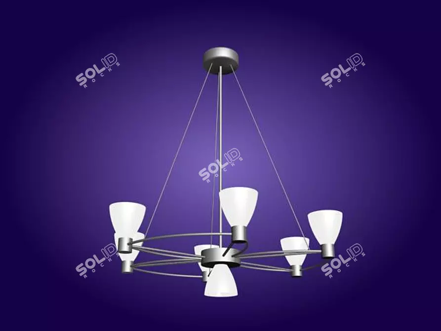 Modern Metal Chandelier 3D model image 1