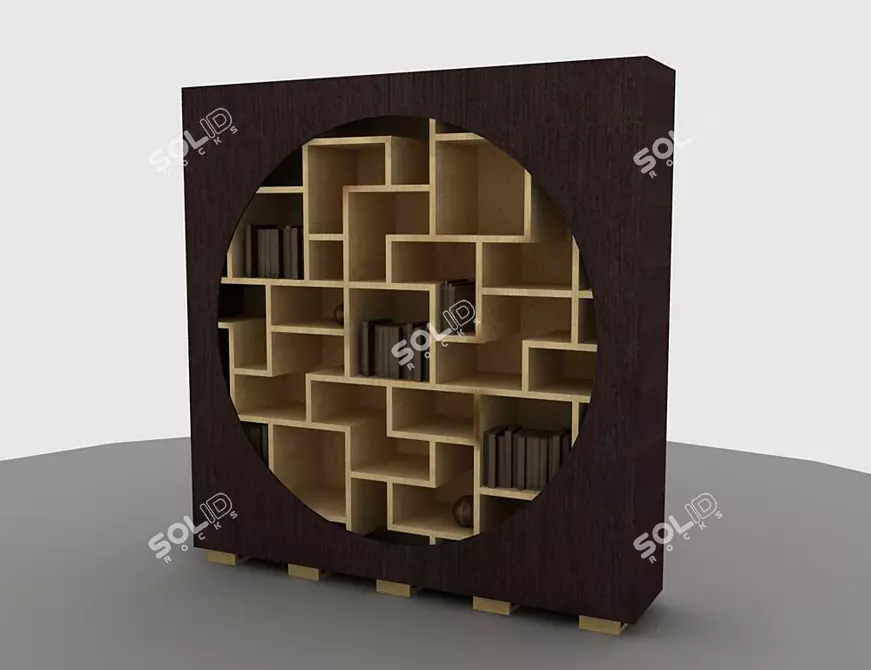 Oak Brain Box: Stylish Library 3D model image 1