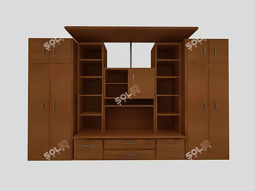 Modern Cherry Wardrobe 3D model image 1