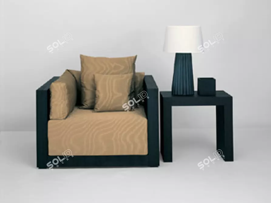 Italian Design Armchair - Materials Free 3D model image 1