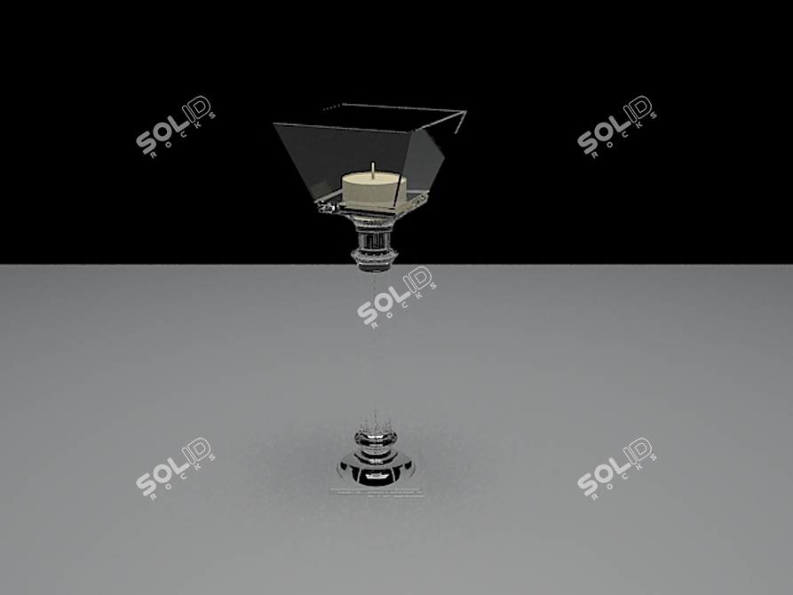 Elegant Metal Candle Holder 3D model image 1