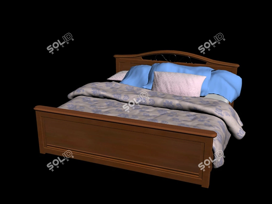 Elegant Miass Furniture Bed 3D model image 1