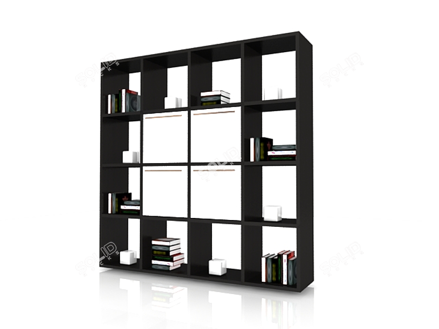 Catalog-Inspired Bookshelf 3D model image 1