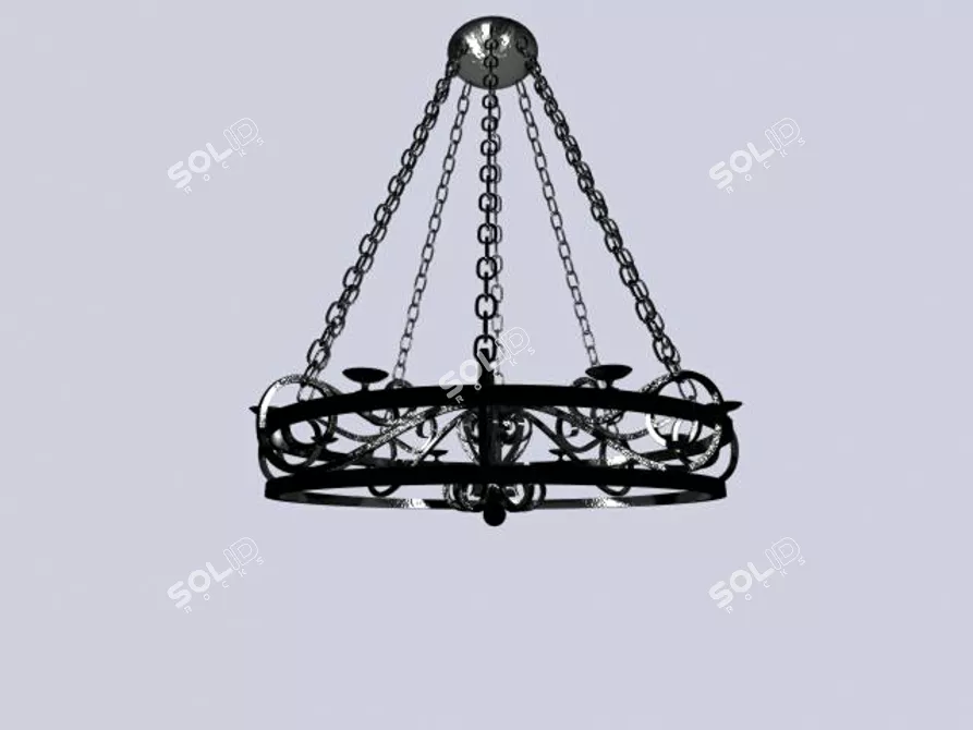 Ethereal Crystal Chandelier 3D model image 1