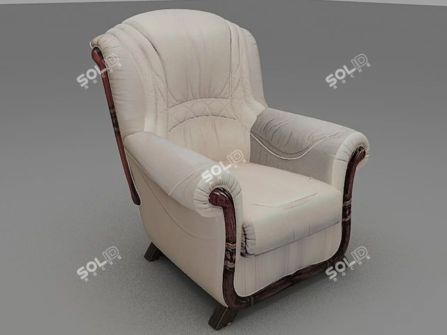 Cozy and Stylish Armchair 3D model image 1