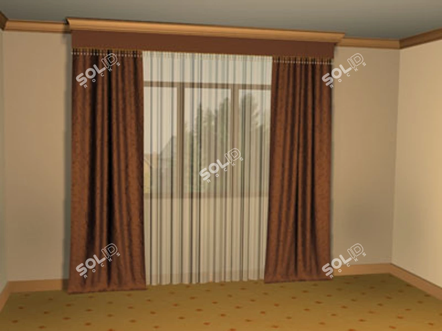 Max9 Mat Standard Curtain 3D model image 1