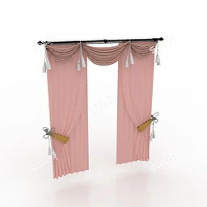 Title: Silk Curtain 3D model image 1