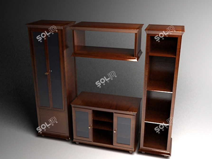 Modern TV Stand Cabinet 3D model image 1