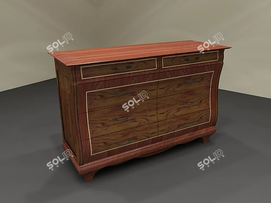 Bassano Collection Wood Chest of Drawers 3D model image 1