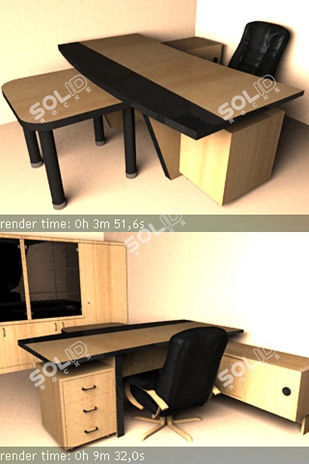 USKO Office Furniture Set 3D model image 1