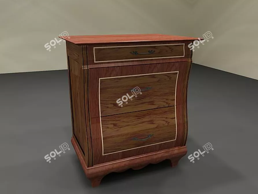 Title: Elegant Bassano Collection Nightstand 3D model image 1