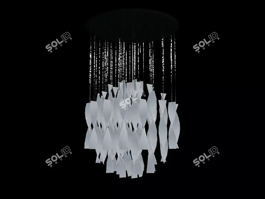 Ethereal Glow Glass Chandelier 3D model image 1