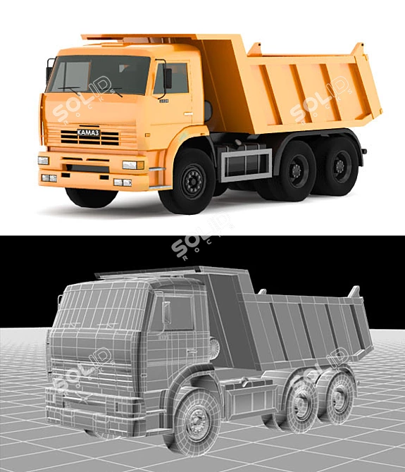  KAMAZ 6520 Low Poly Truck 3D model image 1