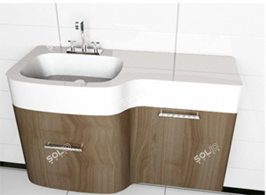 Textured Sink 3D model image 1