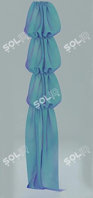 Triple Garter Curtain: Handcrafted Elegance 3D model image 1