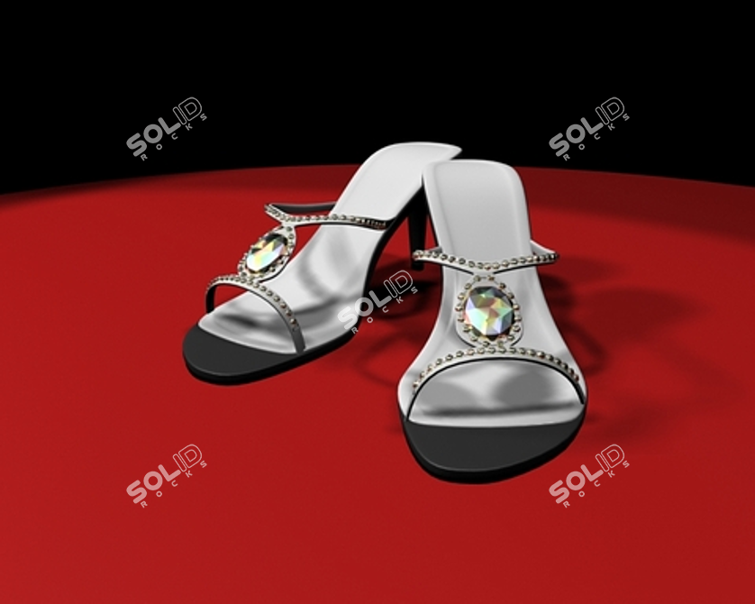 Crystal-embellished Women's Sandals 3D model image 1