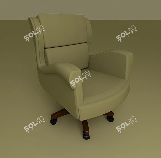 Luxury Leather Executive Chair 3D model image 1