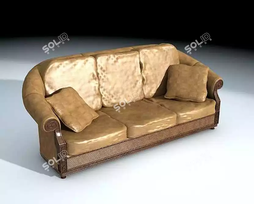 Luxury Leather Sofa 3D model image 1