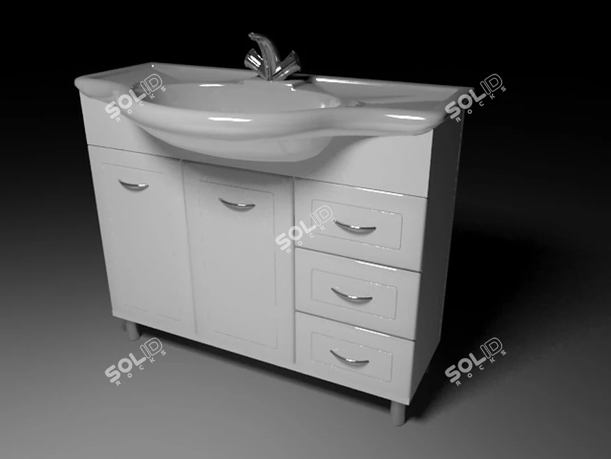 Italian-made Bedside Table with Sink | Iskrasoft 3D model image 1