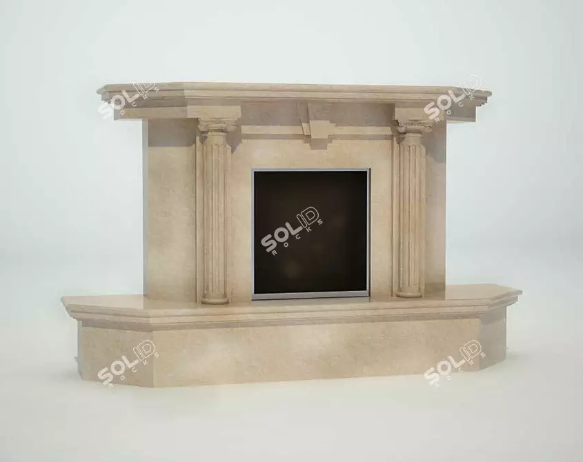 Cozy Warmth: Modern Fireplace 3D model image 1