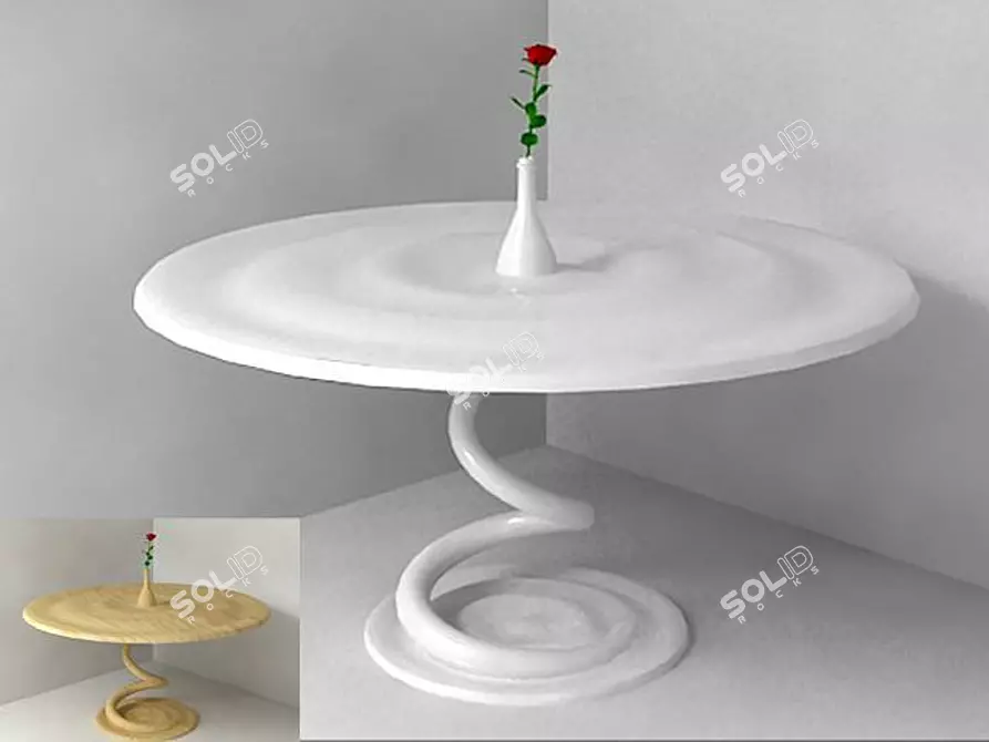 Modern Minimalist Wood Table 3D model image 1