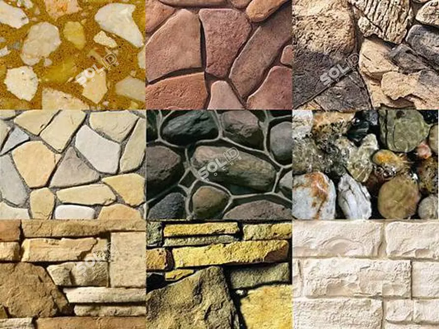 16 Textured Stones 3D model image 1