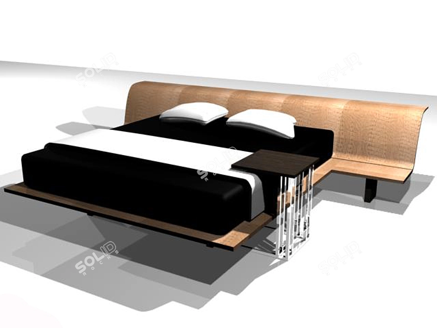 Crocodile Leather Bed 3D model image 1