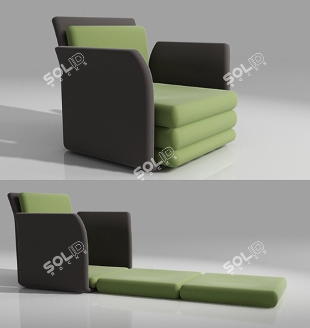 Title: Convertible Comfort: OOCH Armchair-Bed 3D model image 1