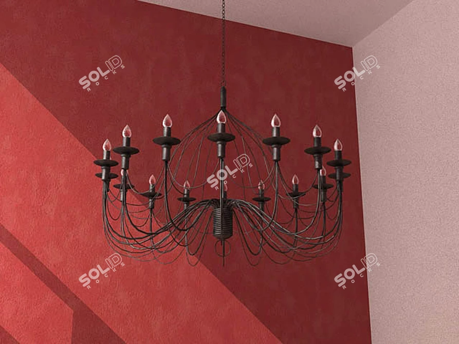 Vintage Retro Chandelier 3D model image 1